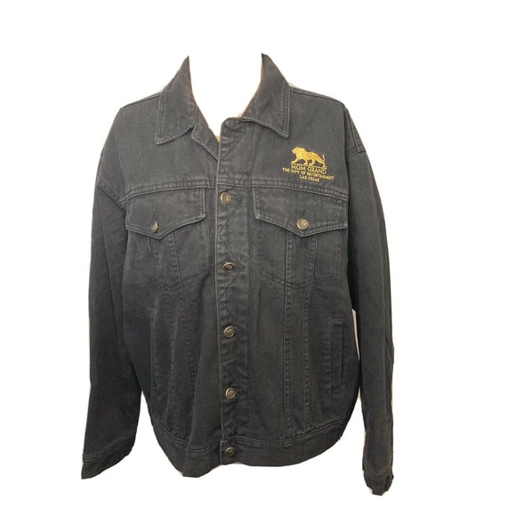 MGM Grand Black Denim Jacket Mens Large - Picture 1 of 11